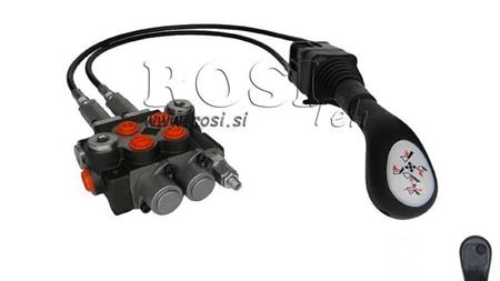 JOYSTICK 1x TLAČIDLO S KLADKOU 1.5 m A HYDRAULICKÝM VENTILOM 2xP40 l.