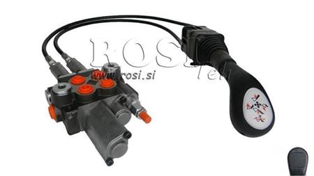 JOYSTICK 2x TASTE MIT ROLLE 3 m UND HYDRAULIKVENTIL 2xP40 l. SCHWEBEND
