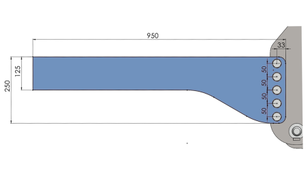 UNIVERSAL MONTERINGSKONSOLL FOR TRAKTOR FRONT-HYDRAULIKK CAT. 2 & CAT. 3 (950 mm)