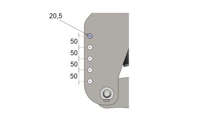 TRAKTORI UNIVERSAALNE ESIRIPPSÜSTEEM CAT. 2 1500KG - PUNANE (RAL 3000)