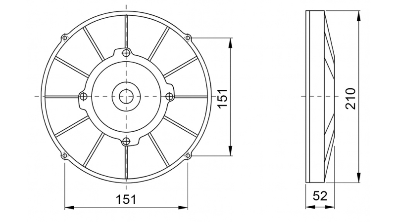VENTILATOR AKSIALNI 190mm VLEČNI 12V