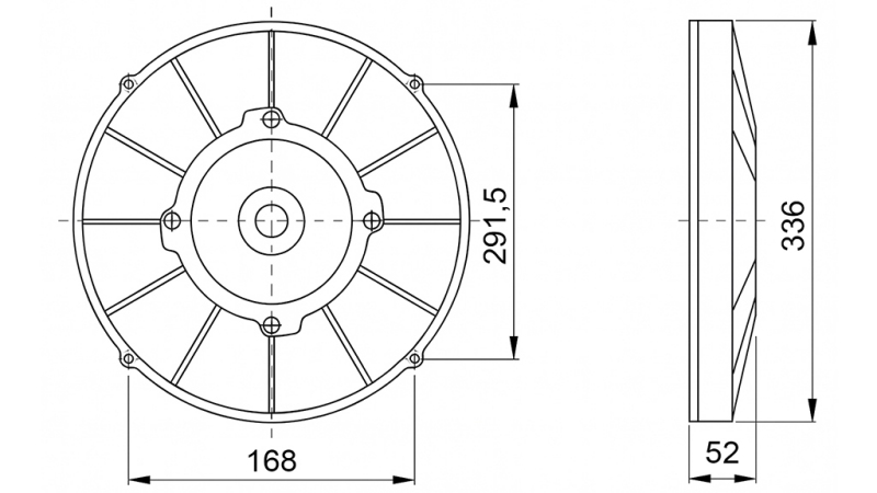 VENTILATOR AKSIALNI 305mm POTISNI 24V