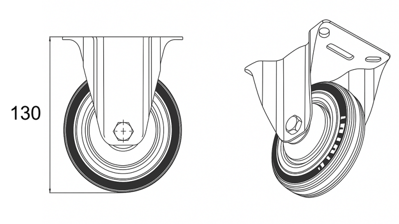RATAS 100mm KINNITATUD ALUSEGA