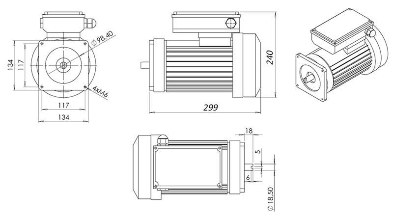 ASENDUSMOTOR HÜDRAULILISE AGREGAAADI 230V 3kW