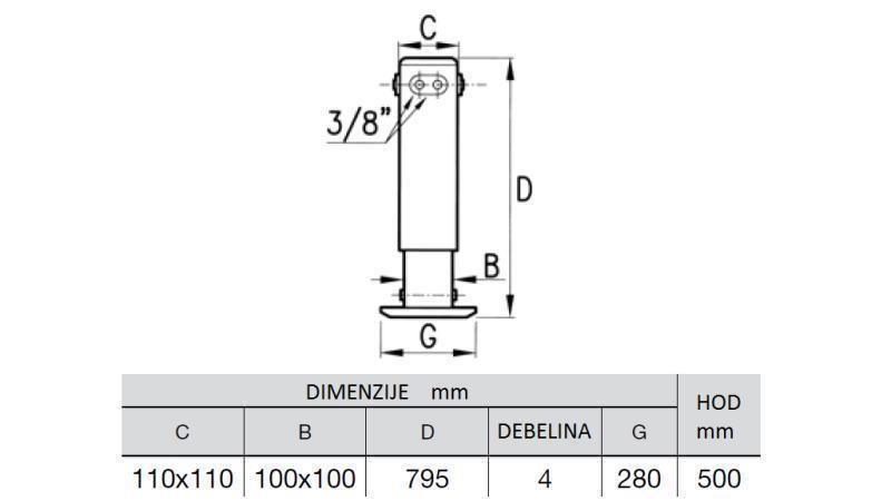 NOGI HYDRAULICZNE DWUKIERUNKOWE 5.2 TONY 500mm