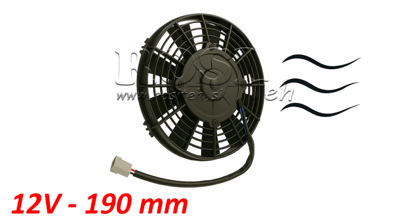 VENTILADOR AXIAL 190MM SUCCIONANDO 12V