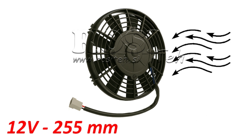 AXIÁLNÍ VENTILÁTOR 255MM PUSH 12V