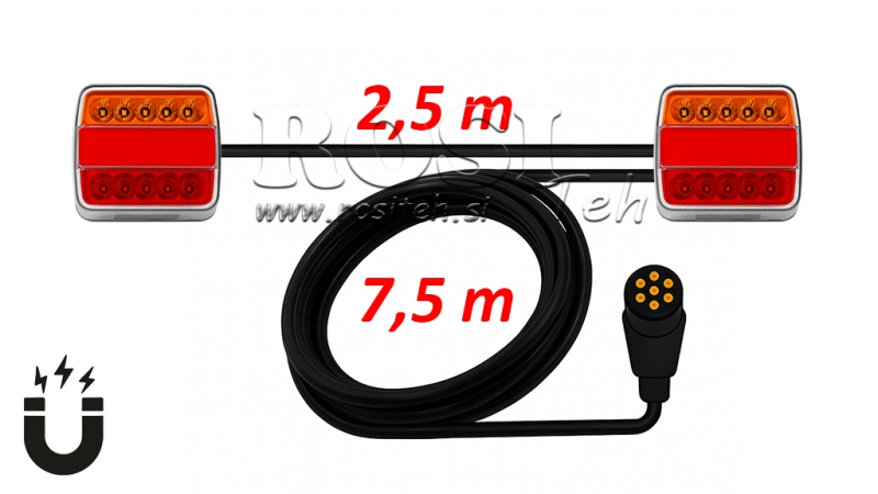 FEUX ARRIÈRE LED MAGNÉTIQUES AVEC CÂBLE