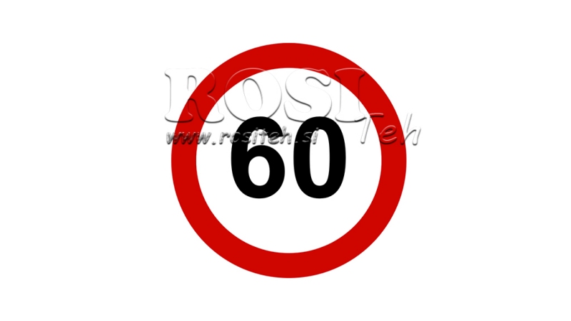 HASTIGHEDSBEGRÆNSNING KLISTERMÆRKE 60KM/H