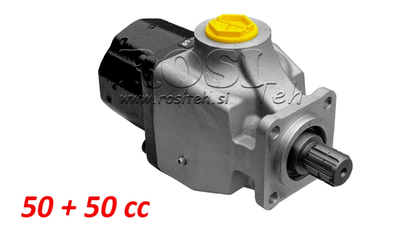 HÜDRAULILINE PISTONPUMP TANDEM 50+50CC