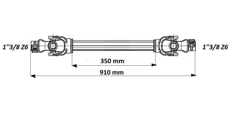 ECO KARDAN 910mm 30-75HP S VOĽNÝM TOKOM SPOJENIA - rozmery