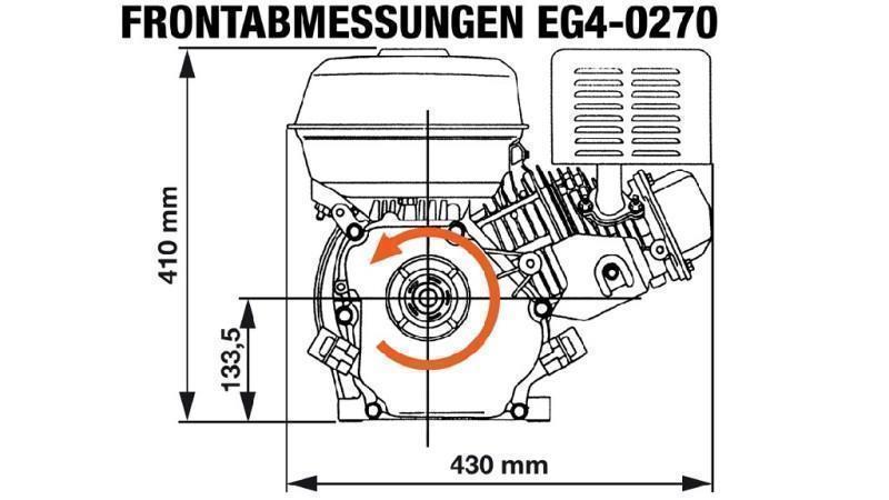 benzinový motor EG4-270cc-6.56kW-8.92HP-3,600 RPM-H-KW25x88.2-ruční start