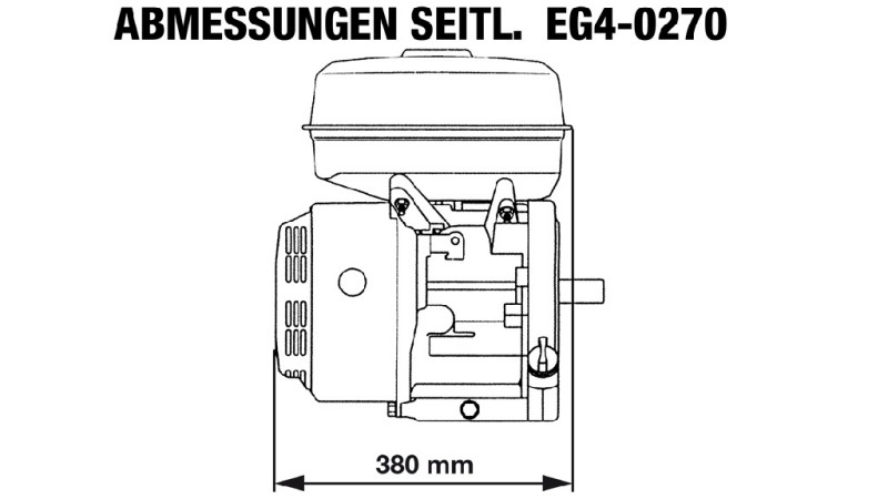 benzinový motor EG4-270cc-6.56kW-8.92HP-3,600 RPM-H-KW25x88.2-ruční start