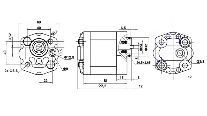 HÜDRAULILINE PUMP 10C4,2X302 4,2 CC PAREM