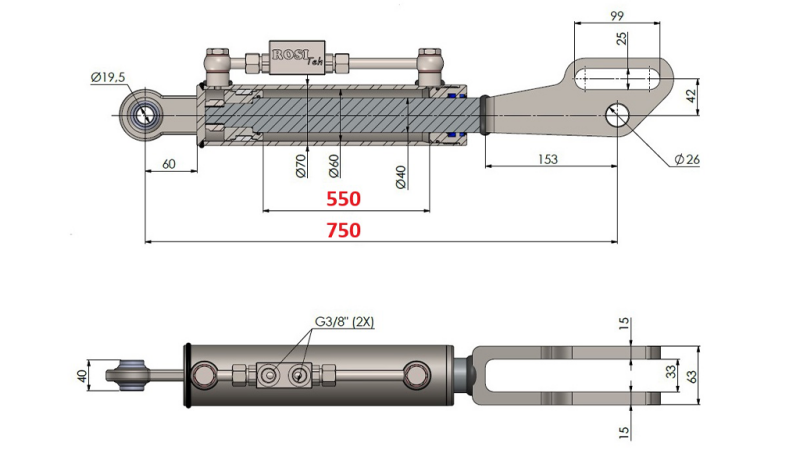 2TON. HÜDRAULILINE KESKTÕMMITS POINT 60/40-200 (550MM-750MM)