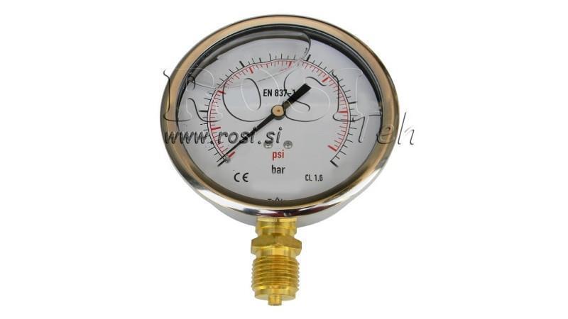 MANOMEETER DN100 VERTIKAALNE 0 - 160 BAR - 1/2
