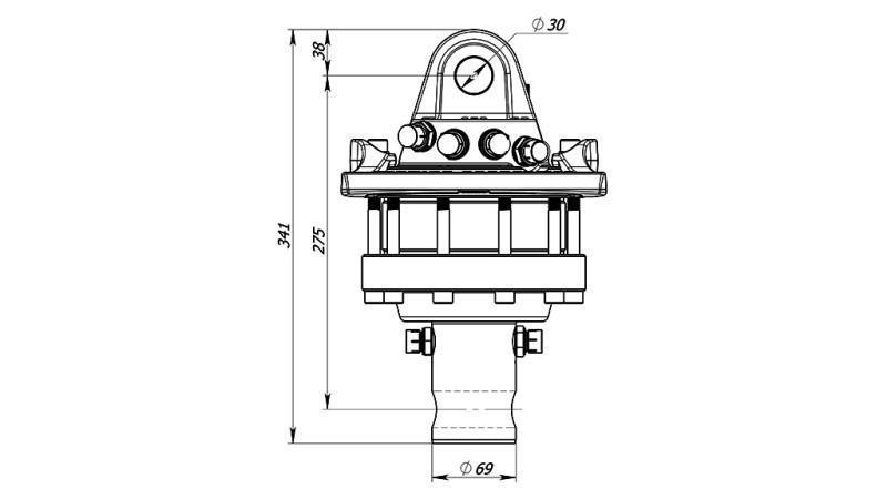 HYDRAULISK ROTATOR 5500/3250 KG MED AKSEL