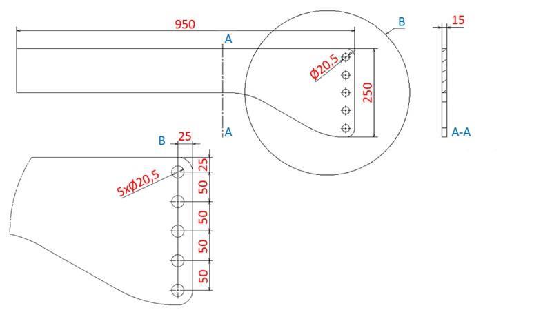 UNIVERZÁLNÍ MONTÁŽ (900mm) PŘEDNÍ HYDRAULIKA PRO TRAKTOR 1500kg