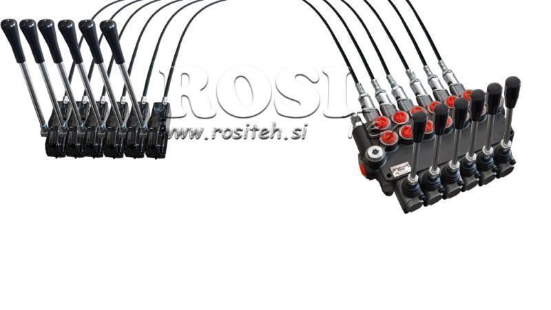 JOYSTICK DVOJITÁ RUKOJEŤ 1.5 m. HYDRAULICKÝ VENTIL 6xP40 litrů