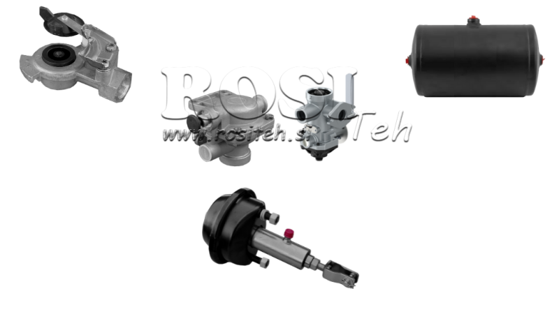 SADA VZDUCHOVÝCH HYDRAULICKÝCH BRZD PRO PŘÍVĚS KOMPLETNÍ JEDNOCYKLUSOVÝ SYSTÉM 1 VÁLEC