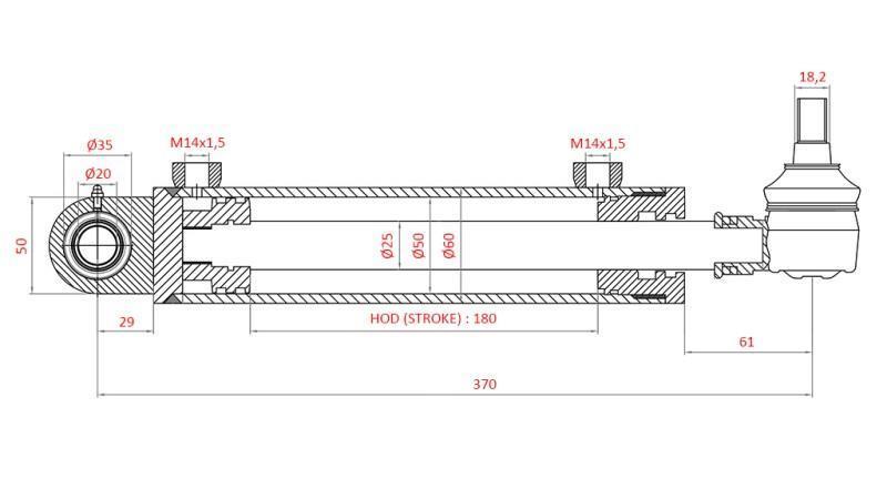 HÜDRAULILINE ROOLISILINDER FIAT-NEW HOLLAND OEM-5173176
