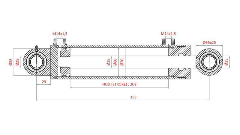 HYDRAULICKÝ ŘÍDÍCÍ CYLINDR FIAT-NEW HOLLAND 5126941, 5131098, 5137121, 5140208