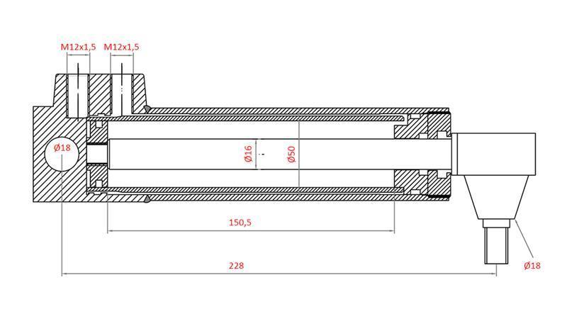 HÜDRAULILINE JUHTIMISE SILINDER MASSEY FERGUSON OEM-3401553M92, 3774728M91