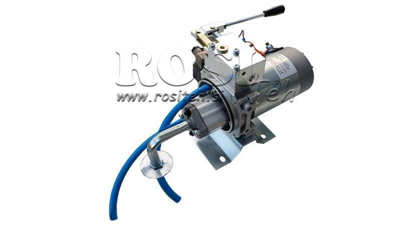 MINI HYDRAULISK AGGREGAT 24V DC - 2.2kW = 2.1cc - 8 lit - enkelt retningssamling MED HÅNDPUMPE