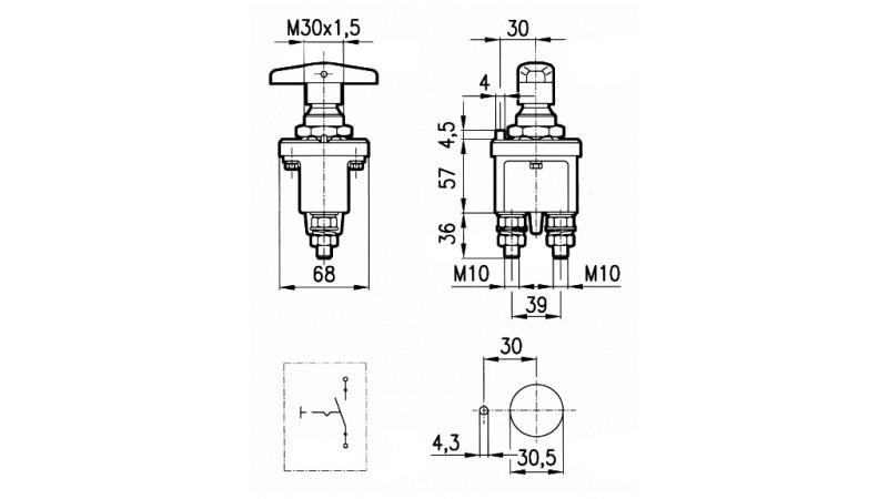 GLAVNI PREKIDAČ 1POL METAL 250A