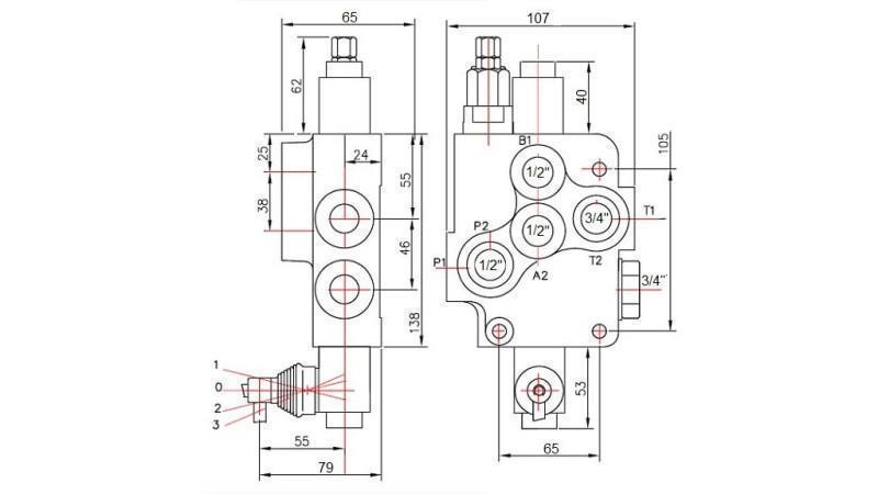 HIDRAULIKUS SZELEP 1xP80   HIDROMOTOR D1