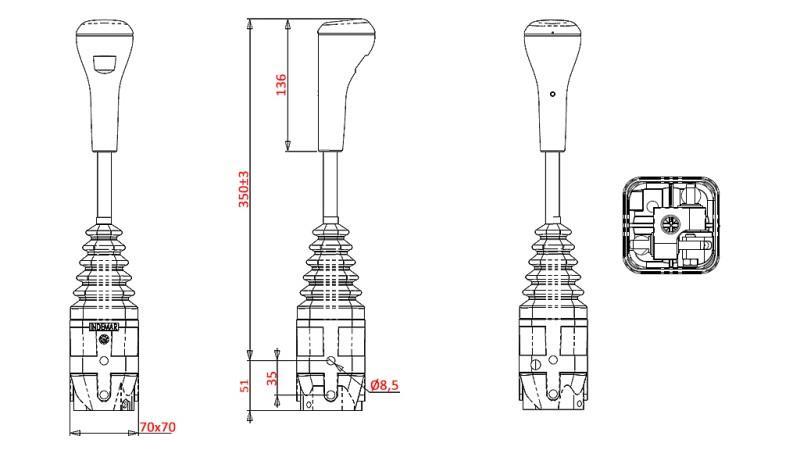 JOYSTICK INDEMAR TARGONCÁHOZ - NÉLKÜL GOMB