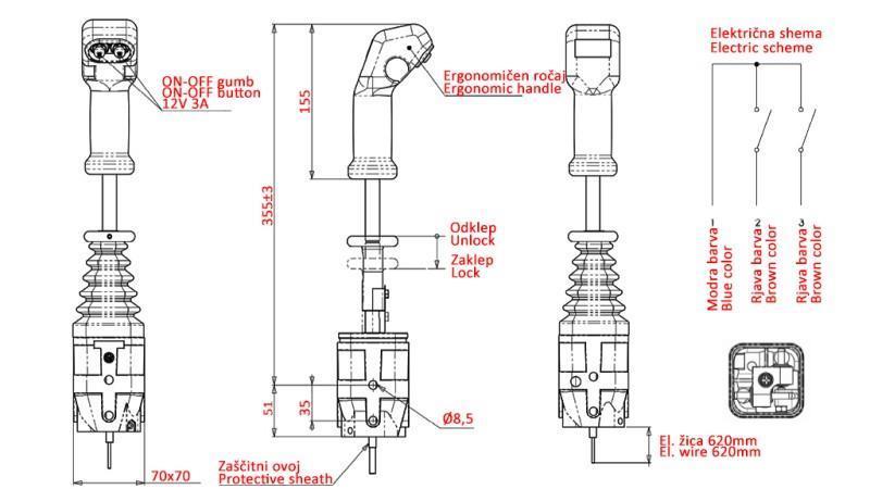 JOYSTICK INDEMAR KÖTŐFÉKHEZ - 2x GOMB