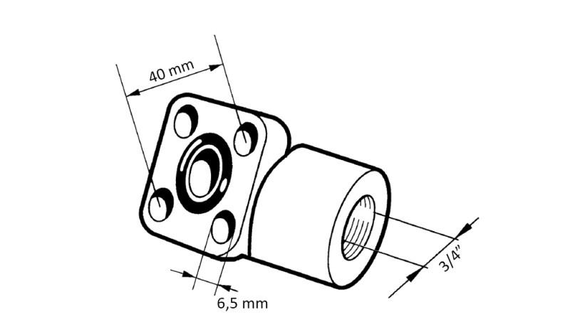 RØRFORBINDELSE 3/4 - RETT FLANGE BOSCH fi 40