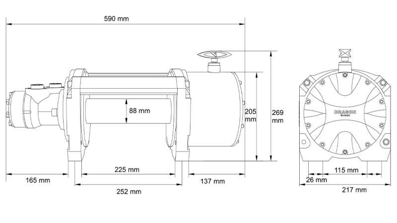 HÜDRAULILINE WINCH DWHI 16000 HD - 7257 kg