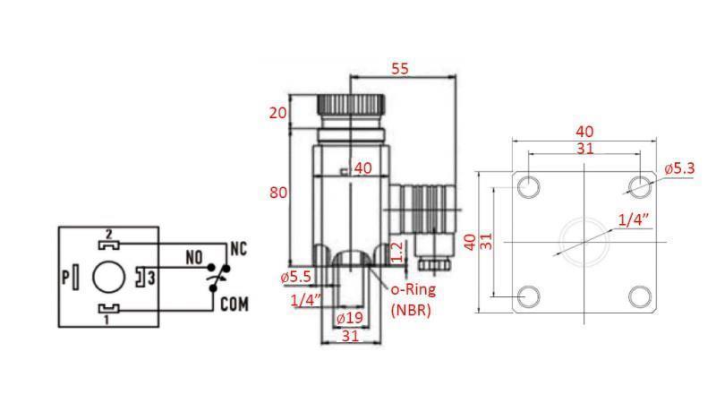 INTERRUPTOR DE PRESIÓN HIDRÁULICA K57 30-300 BAR (MÁX.500BAR)