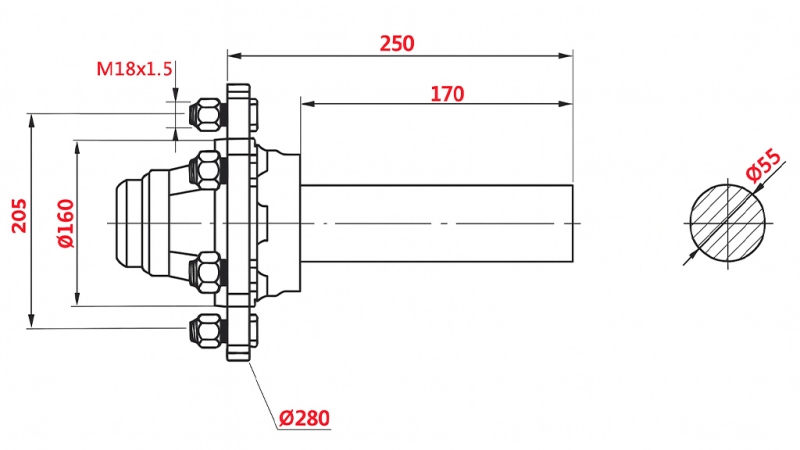 PUSIAŠIS 3000 KG L.250 MM