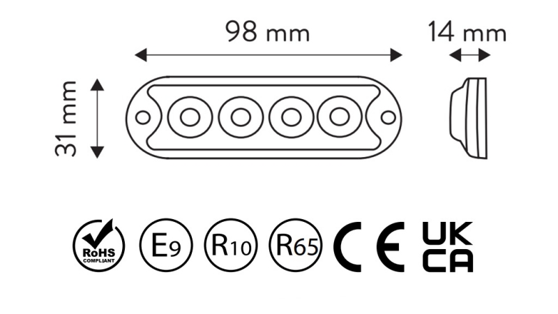 LED STROBOVALGUSTI 12/24 V