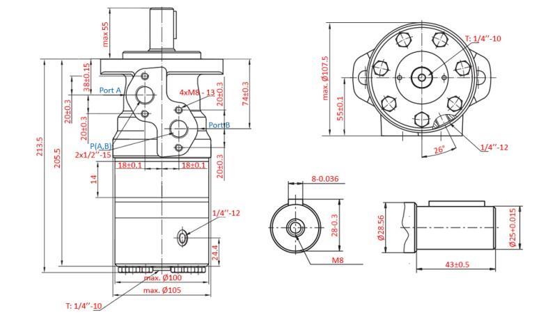 HYDROMOTOR B/MR 80 - S BRZDAMI