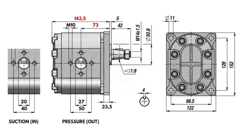 HÜDRAULILINE PUMP GR.3 43 CC VASAK - PRIOOBNIKUD