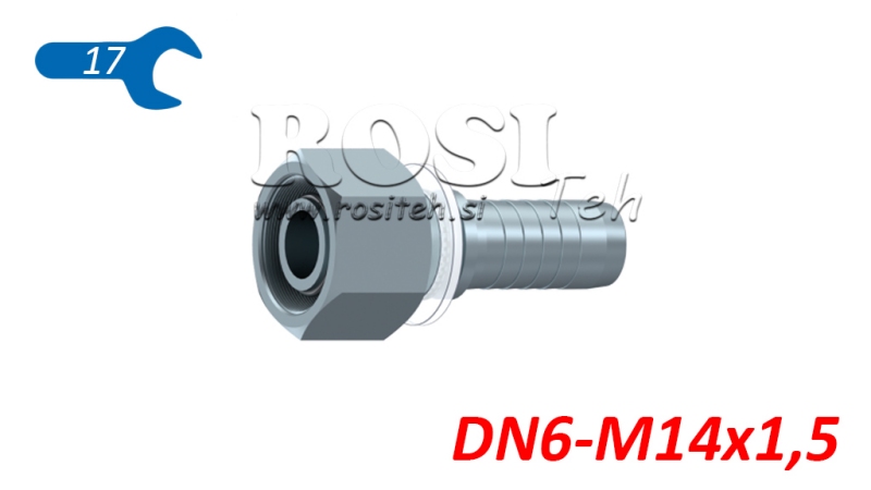 HÜDRAULILINE ÜHENDUS DKOS 6 NAISTEGA DN6-M14X1,5