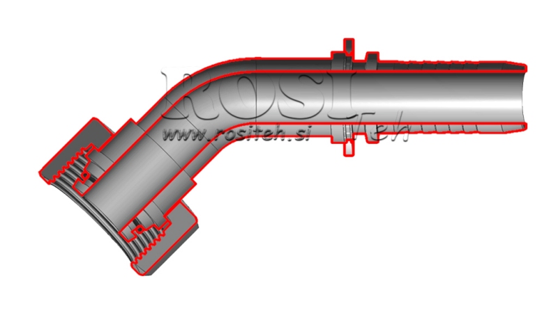 HÜDRAULINE ÜHENDUS DKOL 12 L NAISE ELBOW 45 DN10-M18X1,5