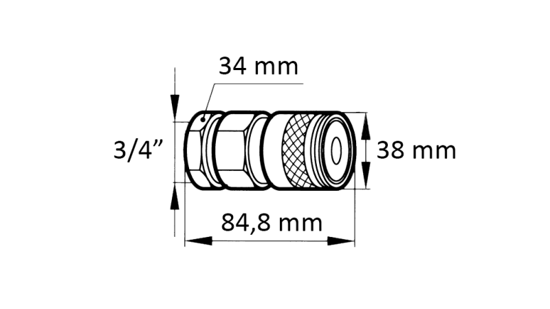 HITRA KAPCSOLÓ BAGER FFH NŐI 3/4 38mm