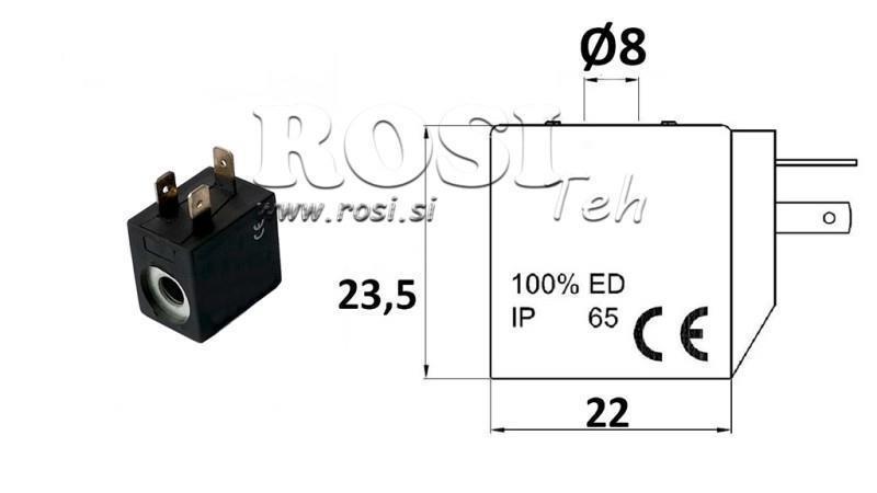 ΗΛΕΚΤΡΟΜΑΓΝΗΤΙΚΗ ΣΠΟΛΑ 12VDC ΓΙΑ ΒΑΛΒΙΔΑ - fi 8mm-23.5mm 2.8W