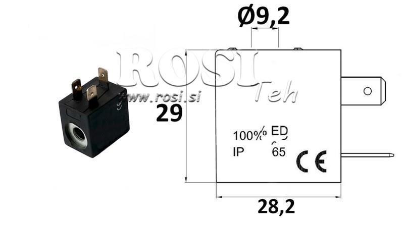 ELEKTROMAGNETICKÁ CÍVKA 24VDC PRO VENTIL - fi 19.2mm-29mm 3W
