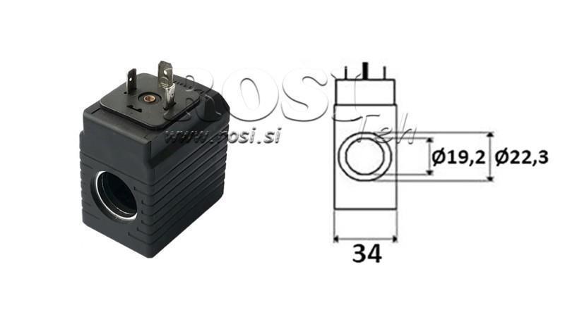 ELEKTROMAGNETICKÁ CÍVKA 12V DC - YE45 - fi 19.2mm-50mm 30W IP65