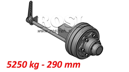 POLUOSOVINA S KOČNICAMA 5.250 KG L.290 MM