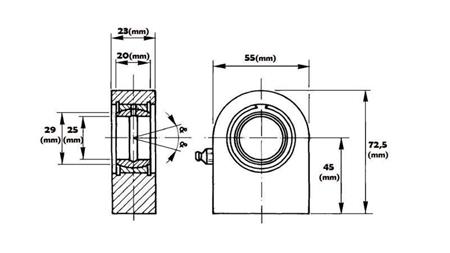 cojinete de soldadura plano con lubricación fi 25/55