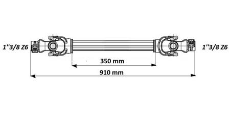 ECO KARDAN 910mm 30-75HP S VOĽNÝM TOKOM SPOJENIA - rozmery