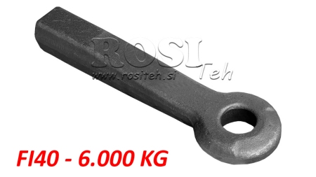 GANCHO DE REMOLQUE FIJO FI40 50X50 L370 - 6000KG/1000KG