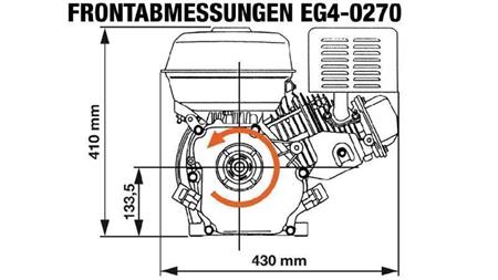 benzinový motor EG4-270cc-6.56kW-8.92HP-3,600 RPM-H-KW25x88.2-ruční start